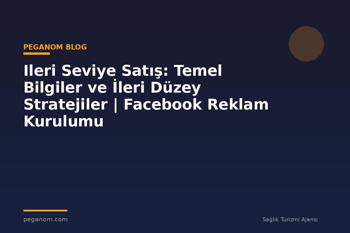 Ileri Seviye Satış: Temel Bilgiler ve İleri Düzey Stratejiler | Facebook Reklam Kurulumu