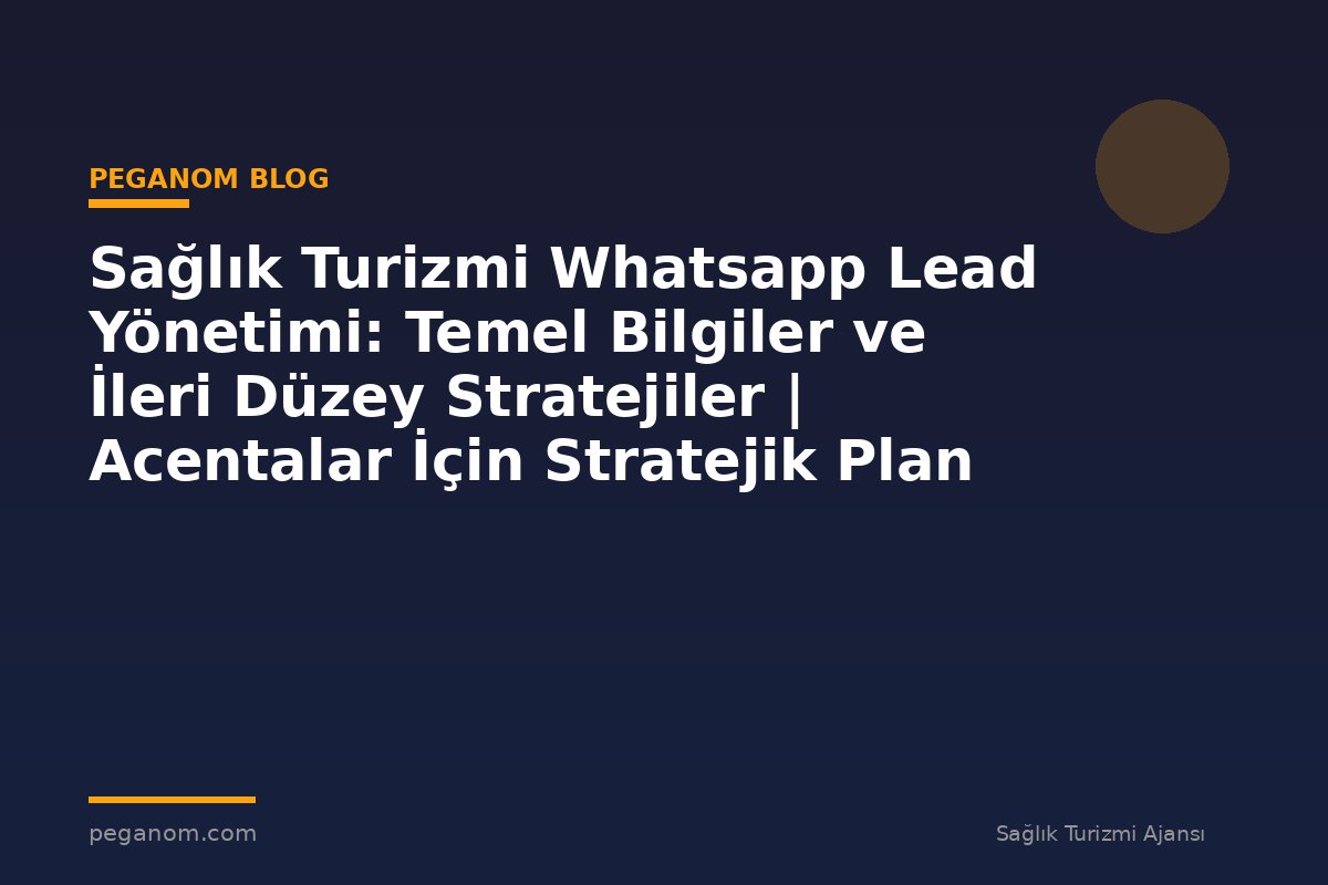 Sağlık Turizmi Whatsapp Lead Yönetimi: Temel Bilgiler ve İleri Düzey Stratejiler | Acentalar İçin Stratejik Plan