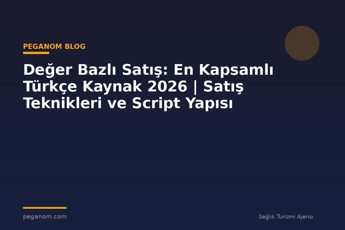 Değer Bazlı Satış: En Kapsamlı Türkçe Kaynak 2026 | Satış Teknikleri ve Script Yapısı