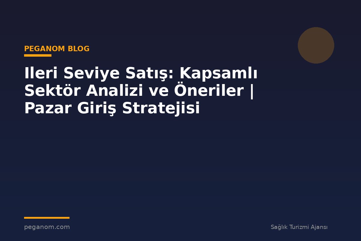 Ileri Seviye Satış: Kapsamlı Sektör Analizi ve Öneriler | Pazar Giriş Stratejisi