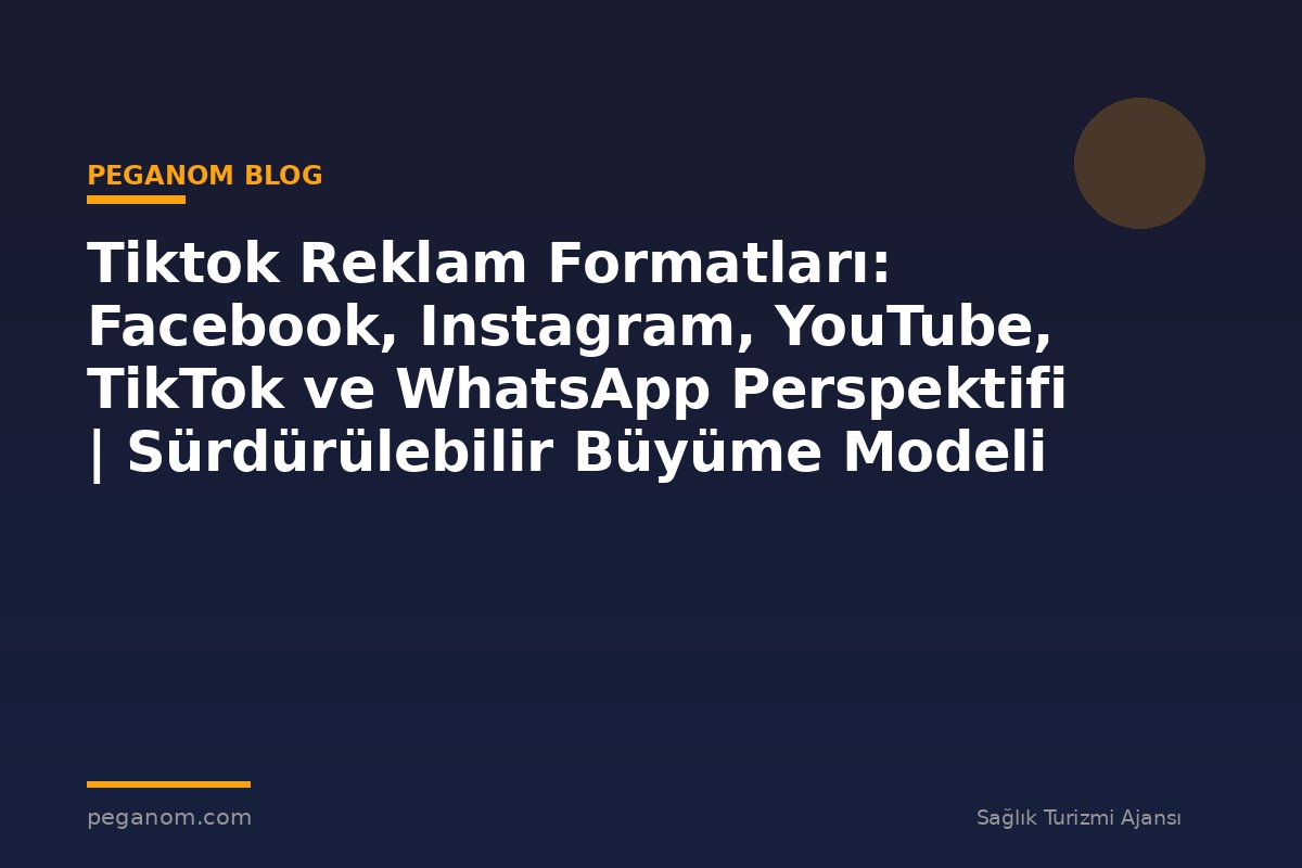 Tiktok Reklam Formatları: Facebook, Instagram, YouTube, TikTok ve WhatsApp Perspektifi | Sürdürülebilir Büyüme Modeli