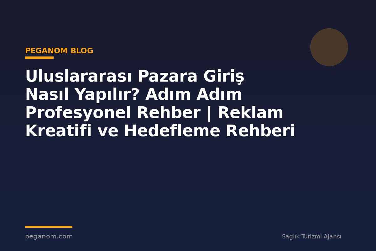 Uluslararası Pazara Giriş Nasıl Yapılır? Adım Adım Profesyonel Rehber | Reklam Kreatifi ve Hedefleme Rehberi
