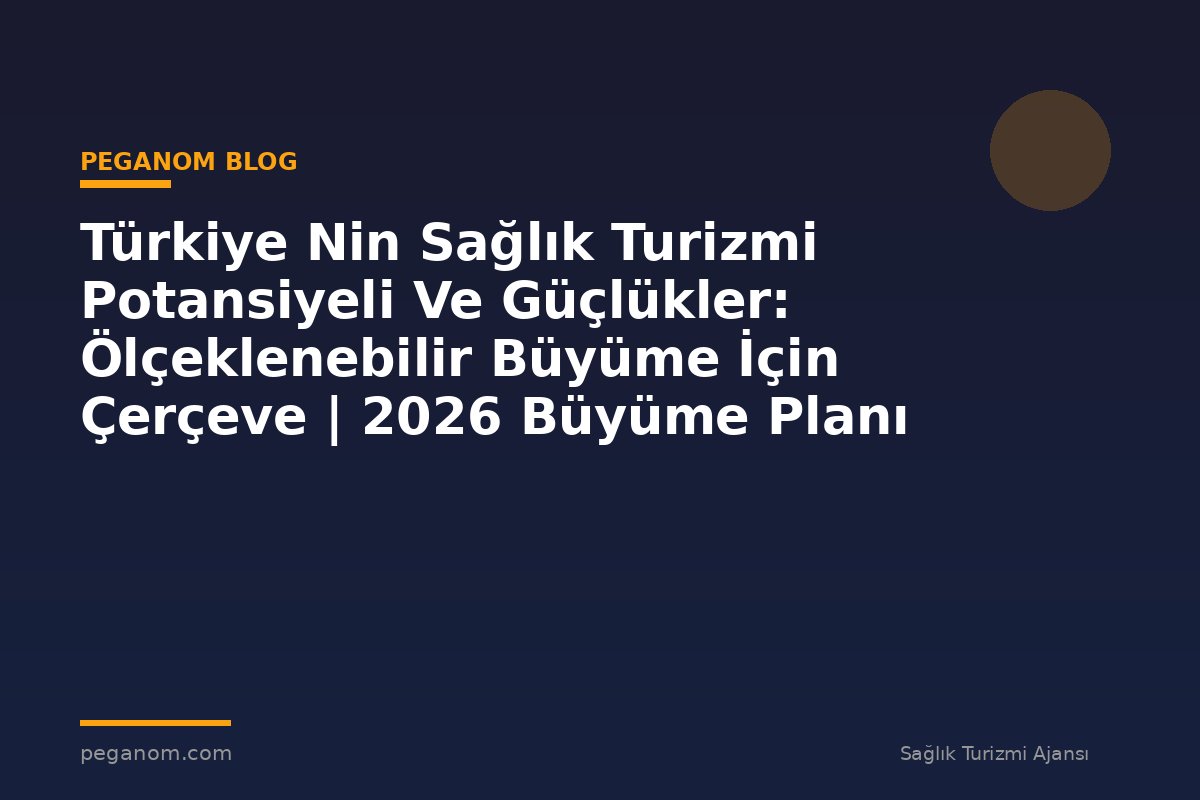 Türkiye Nin Sağlık Turizmi Potansiyeli Ve Güçlükler: Ölçeklenebilir Büyüme İçin Çerçeve | 2026 Büyüme Planı