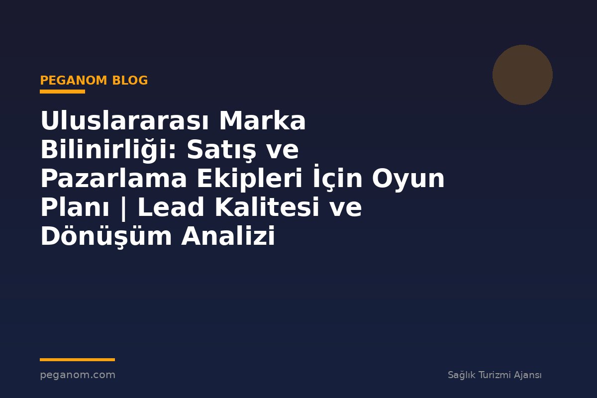 Uluslararası Marka Bilinirliği: Satış ve Pazarlama Ekipleri İçin Oyun Planı | Lead Kalitesi ve Dönüşüm Analizi
