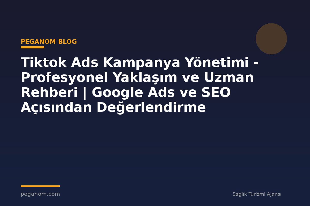 Tiktok Ads Kampanya Yönetimi - Profesyonel Yaklaşım ve Uzman Rehberi | Google Ads ve SEO Açısından Değerlendirme