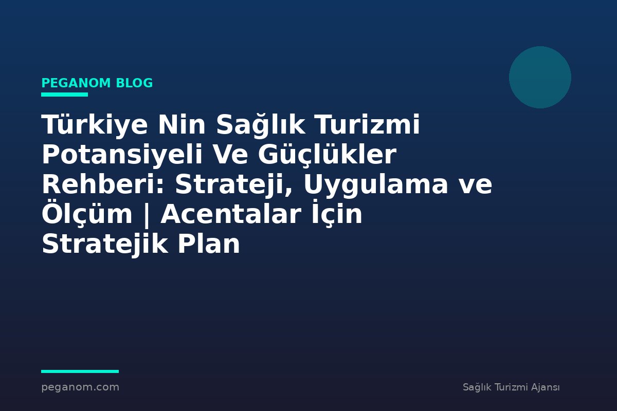 Türkiye Nin Sağlık Turizmi Potansiyeli Ve Güçlükler Rehberi: Strateji, Uygulama ve Ölçüm | Acentalar İçin Stratejik Plan