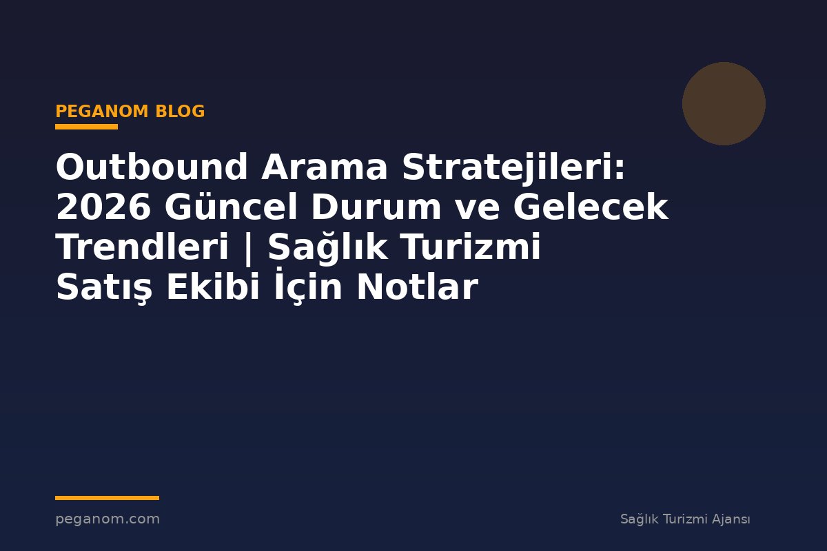 Outbound Arama Stratejileri: 2026 Güncel Durum ve Gelecek Trendleri | Sağlık Turizmi Satış Ekibi İçin Notlar