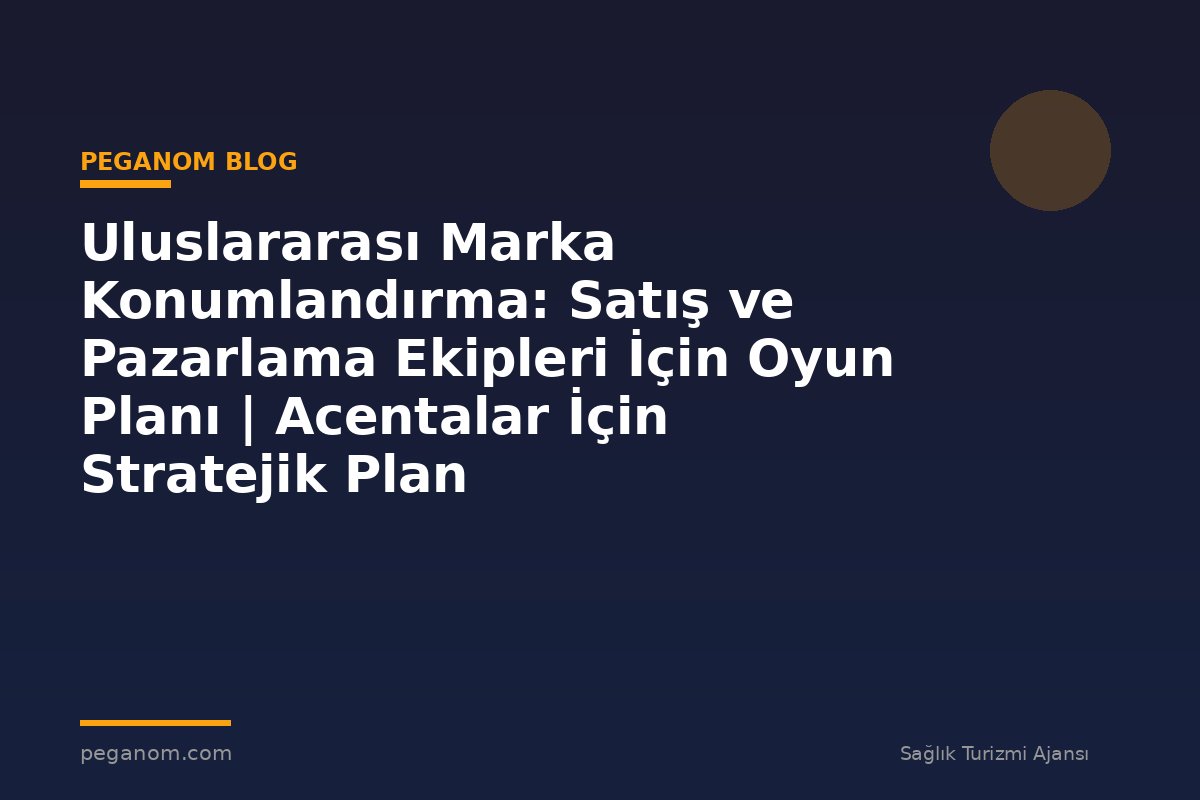 Uluslararası Marka Konumlandırma: Satış ve Pazarlama Ekipleri İçin Oyun Planı | Acentalar İçin Stratejik Plan
