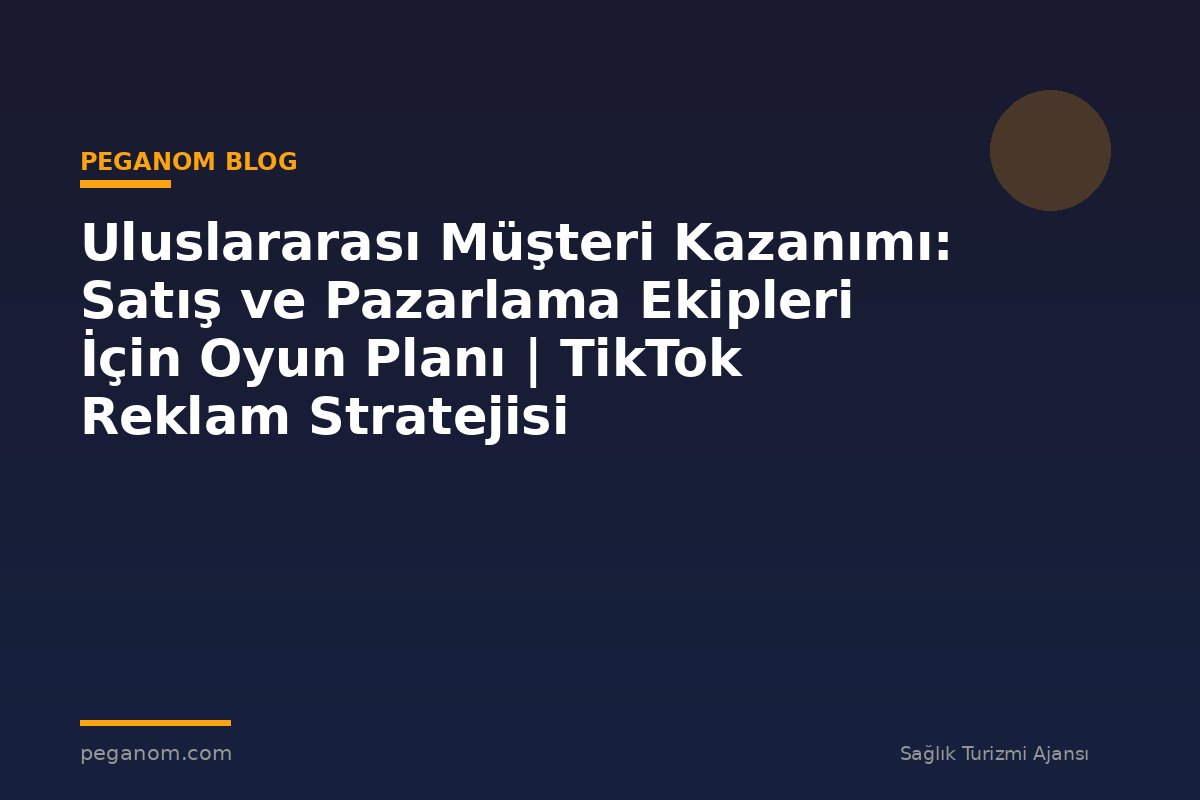 Uluslararası Müşteri Kazanımı: Satış ve Pazarlama Ekipleri İçin Oyun Planı | TikTok Reklam Stratejisi