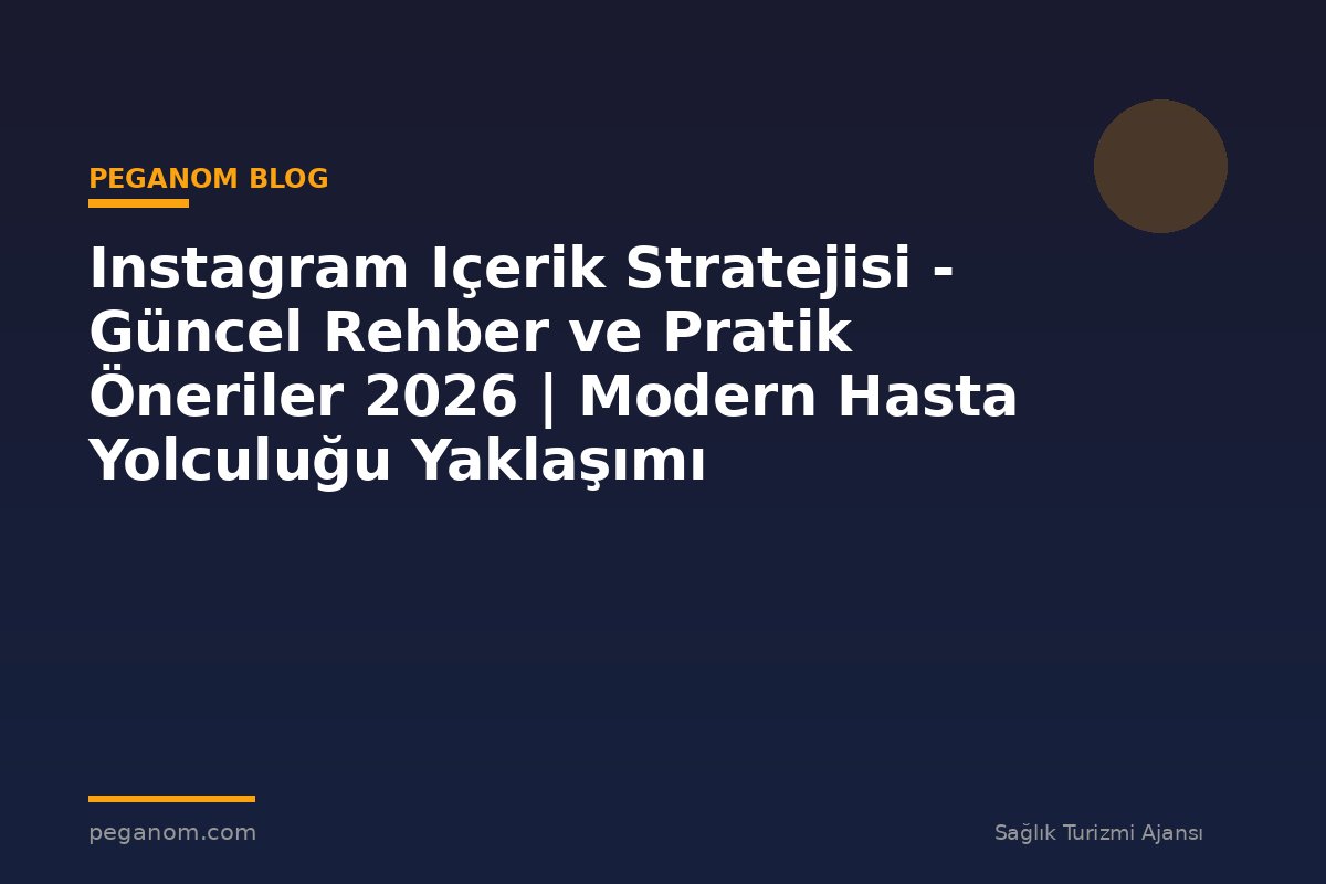 Instagram Içerik Stratejisi - Güncel Rehber ve Pratik Öneriler 2026 | Modern Hasta Yolculuğu Yaklaşımı