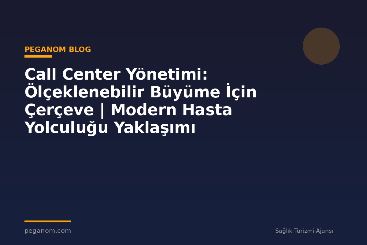 Call Center Yönetimi: Ölçeklenebilir Büyüme İçin Çerçeve | Modern Hasta Yolculuğu Yaklaşımı