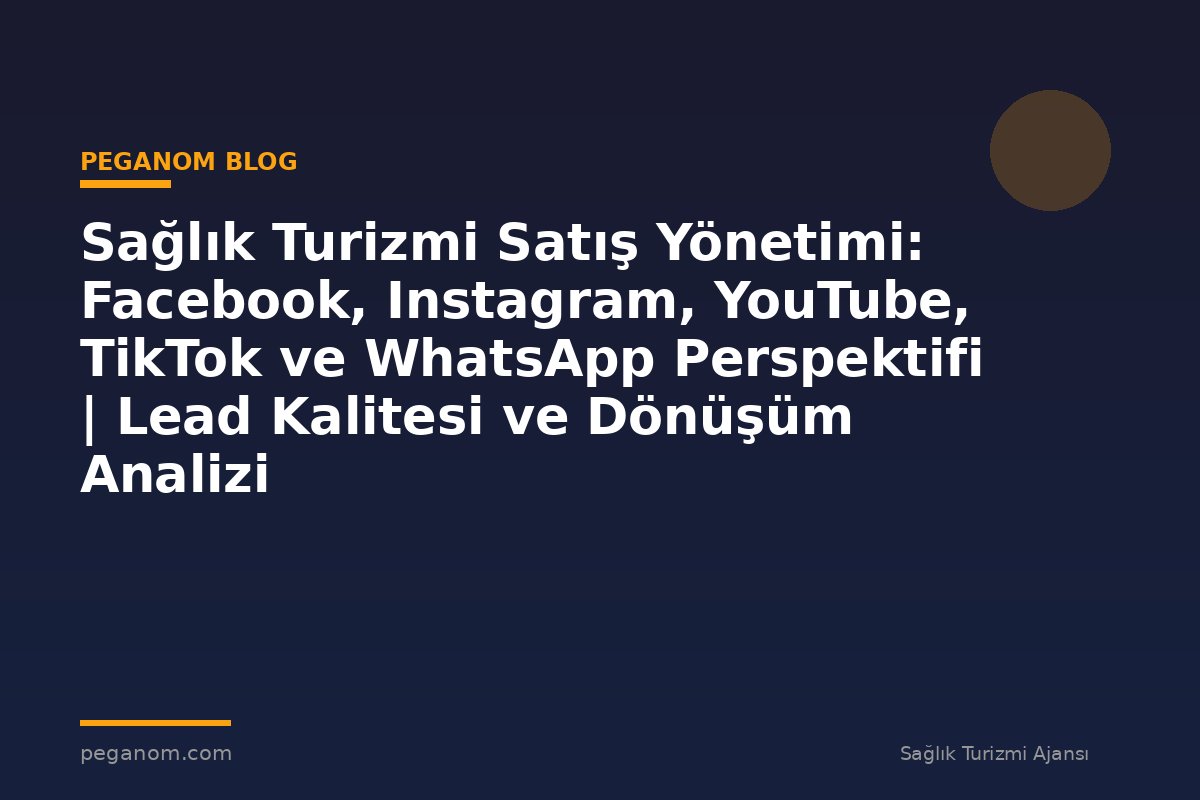 Sağlık Turizmi Satış Yönetimi: Facebook, Instagram, YouTube, TikTok ve WhatsApp Perspektifi | Lead Kalitesi ve Dönüşüm Analizi