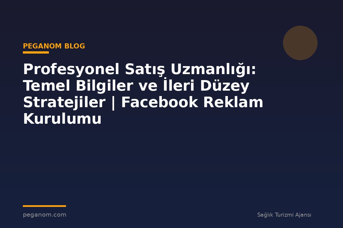 Profesyonel Satış Uzmanlığı: Temel Bilgiler ve İleri Düzey Stratejiler | Facebook Reklam Kurulumu