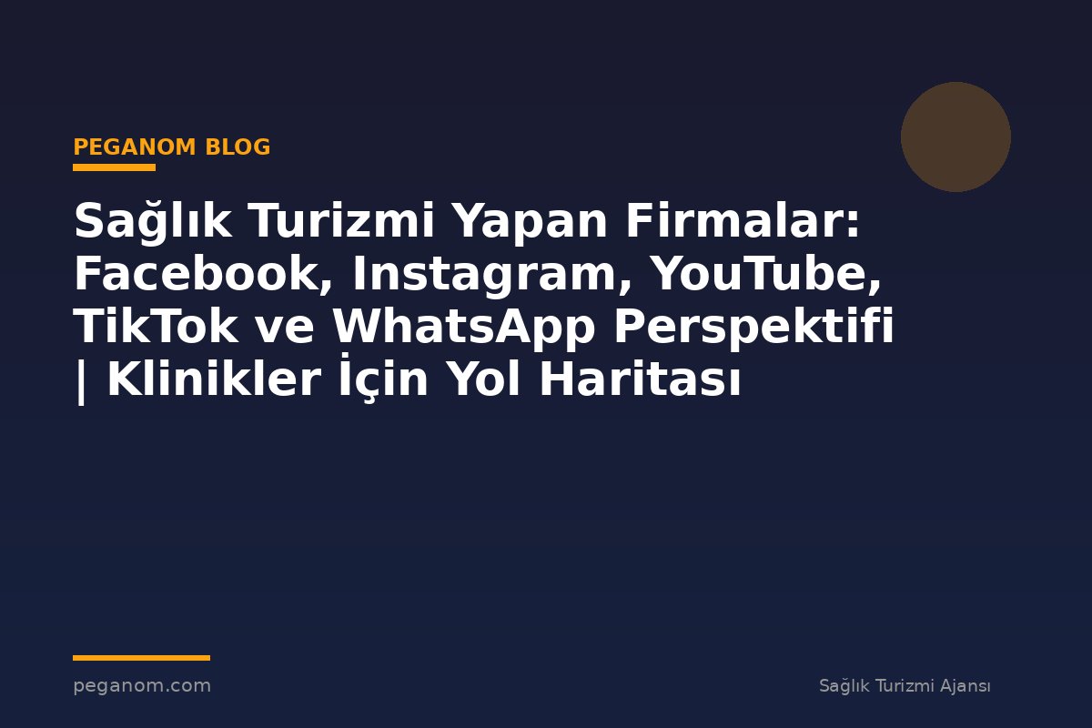 Sağlık Turizmi Yapan Firmalar: Facebook, Instagram, YouTube, TikTok ve WhatsApp Perspektifi | Klinikler İçin Yol Haritası