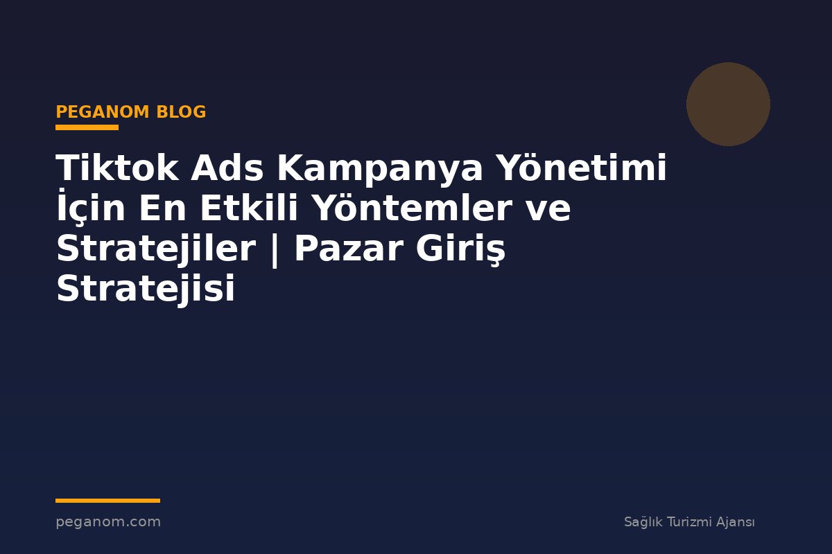 Tiktok Ads Kampanya Yönetimi İçin En Etkili Yöntemler ve Stratejiler | Pazar Giriş Stratejisi