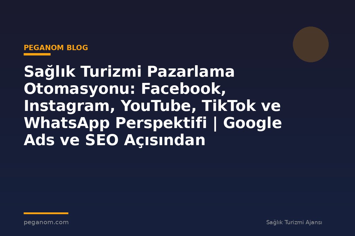 Sağlık Turizmi Pazarlama Otomasyonu: Facebook, Instagram, YouTube, TikTok ve WhatsApp Perspektifi | Google Ads ve SEO Açısından Değerlendirme