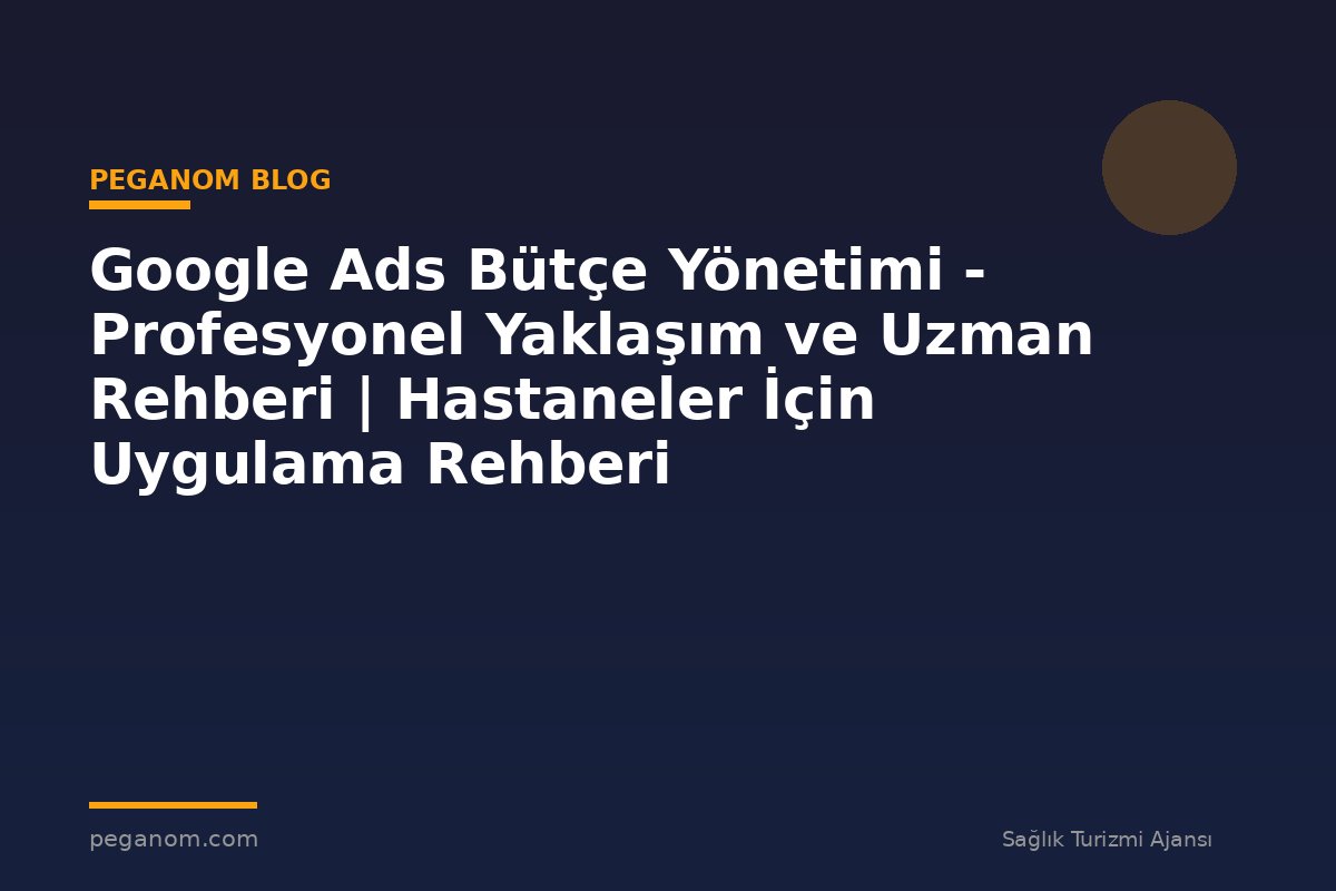 Google Ads Bütçe Yönetimi - Profesyonel Yaklaşım ve Uzman Rehberi | Hastaneler İçin Uygulama Rehberi