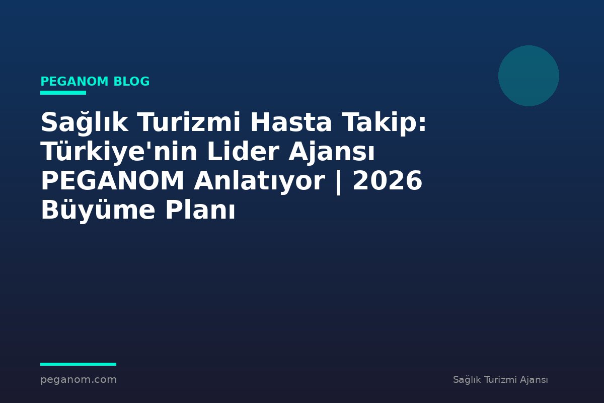 Sağlık Turizmi Hasta Takip: Türkiye'nin Lider Ajansı PEGANOM Anlatıyor | 2026 Büyüme Planı