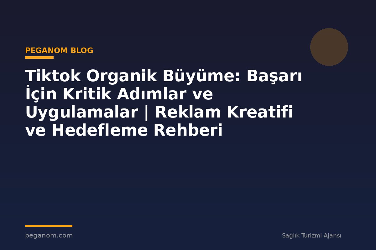 Tiktok Organik Büyüme: Başarı İçin Kritik Adımlar ve Uygulamalar | Reklam Kreatifi ve Hedefleme Rehberi