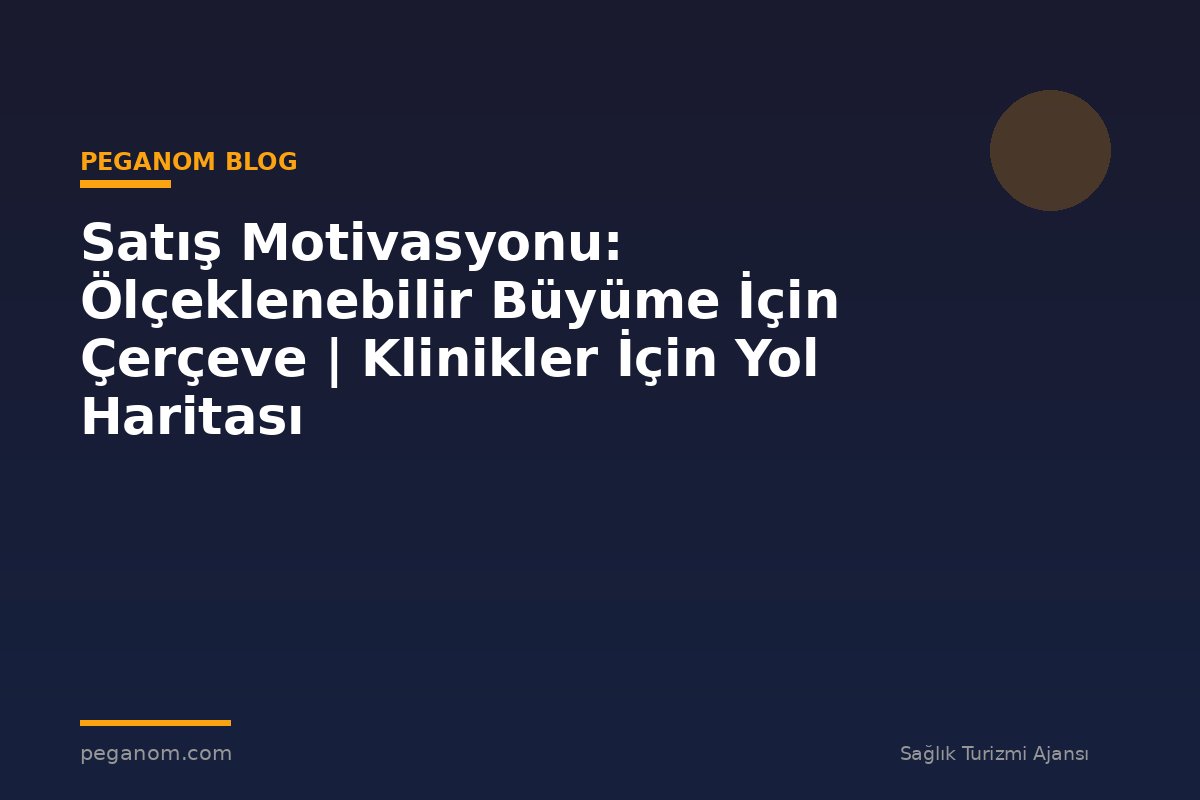 Satış Motivasyonu: Ölçeklenebilir Büyüme İçin Çerçeve | Klinikler İçin Yol Haritası