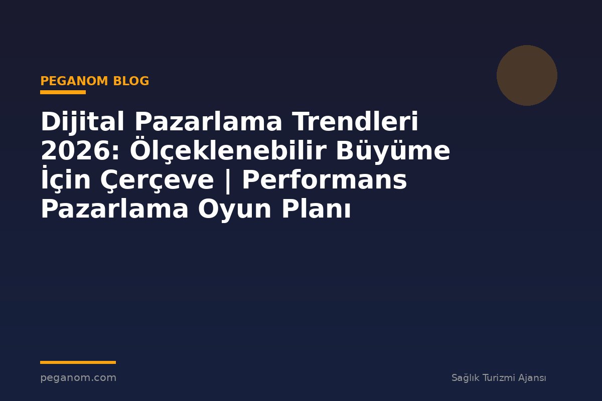 Dijital Pazarlama Trendleri 2026: Ölçeklenebilir Büyüme İçin Çerçeve | Performans Pazarlama Oyun Planı