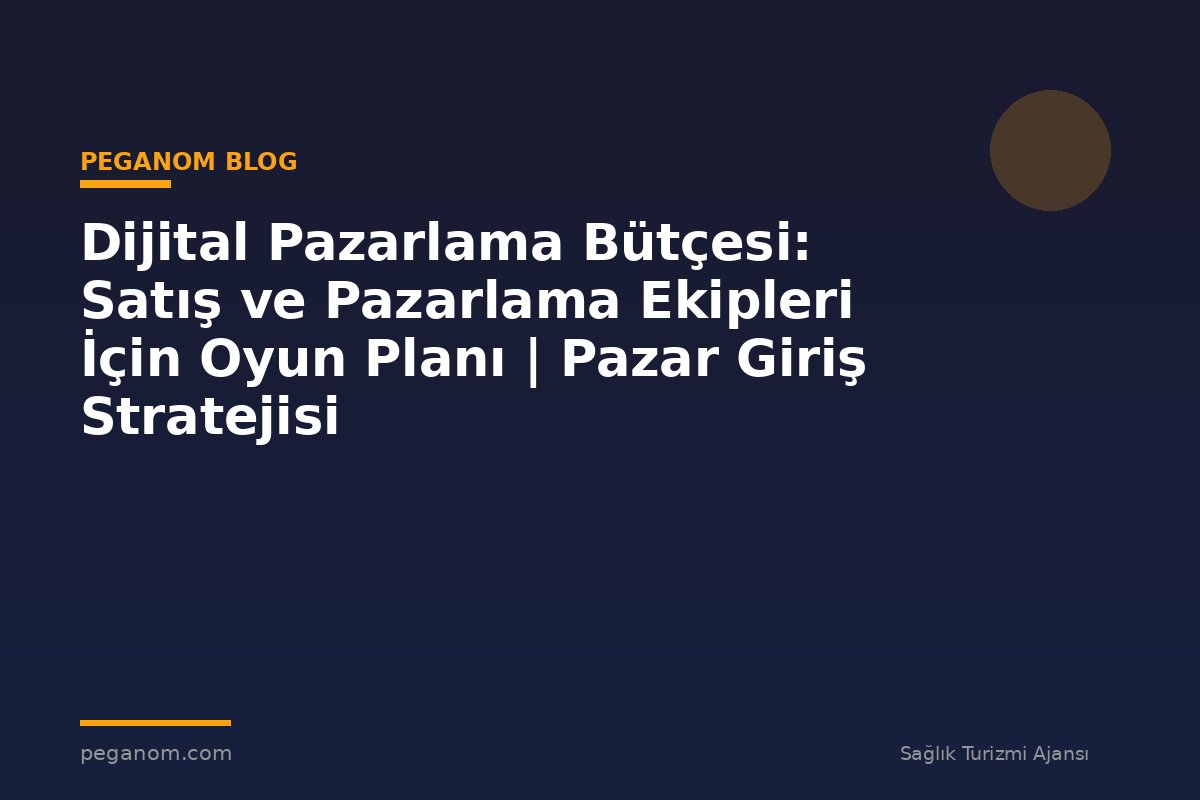 Dijital Pazarlama Bütçesi: Satış ve Pazarlama Ekipleri İçin Oyun Planı | Pazar Giriş Stratejisi