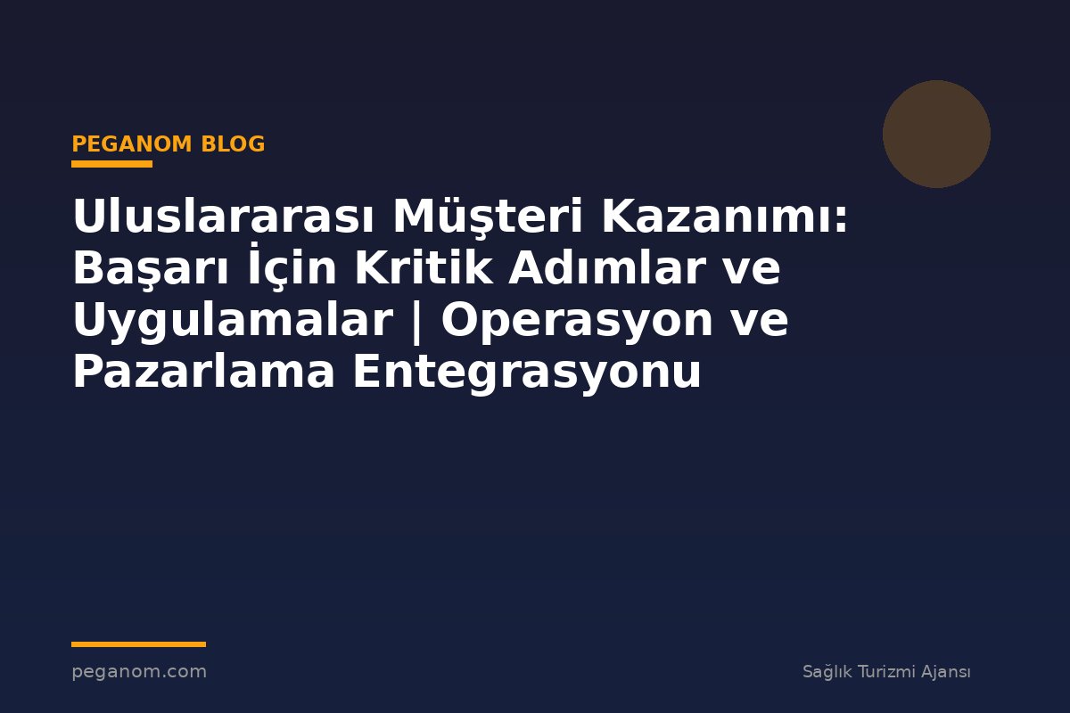 Uluslararası Müşteri Kazanımı: Başarı İçin Kritik Adımlar ve Uygulamalar | Operasyon ve Pazarlama Entegrasyonu
