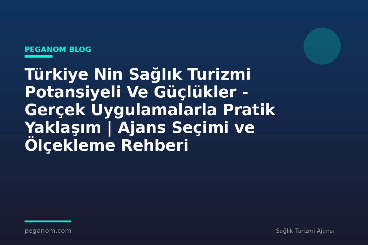 Türkiye Nin Sağlık Turizmi Potansiyeli Ve Güçlükler - Gerçek Uygulamalarla Pratik Yaklaşım | Ajans Seçimi ve Ölçekleme Rehberi