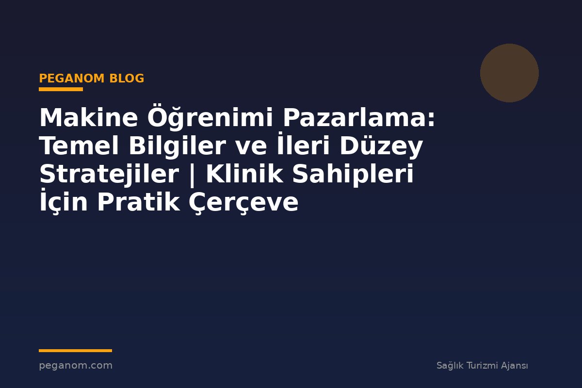 Makine Öğrenimi Pazarlama: Temel Bilgiler ve İleri Düzey Stratejiler | Klinik Sahipleri İçin Pratik Çerçeve