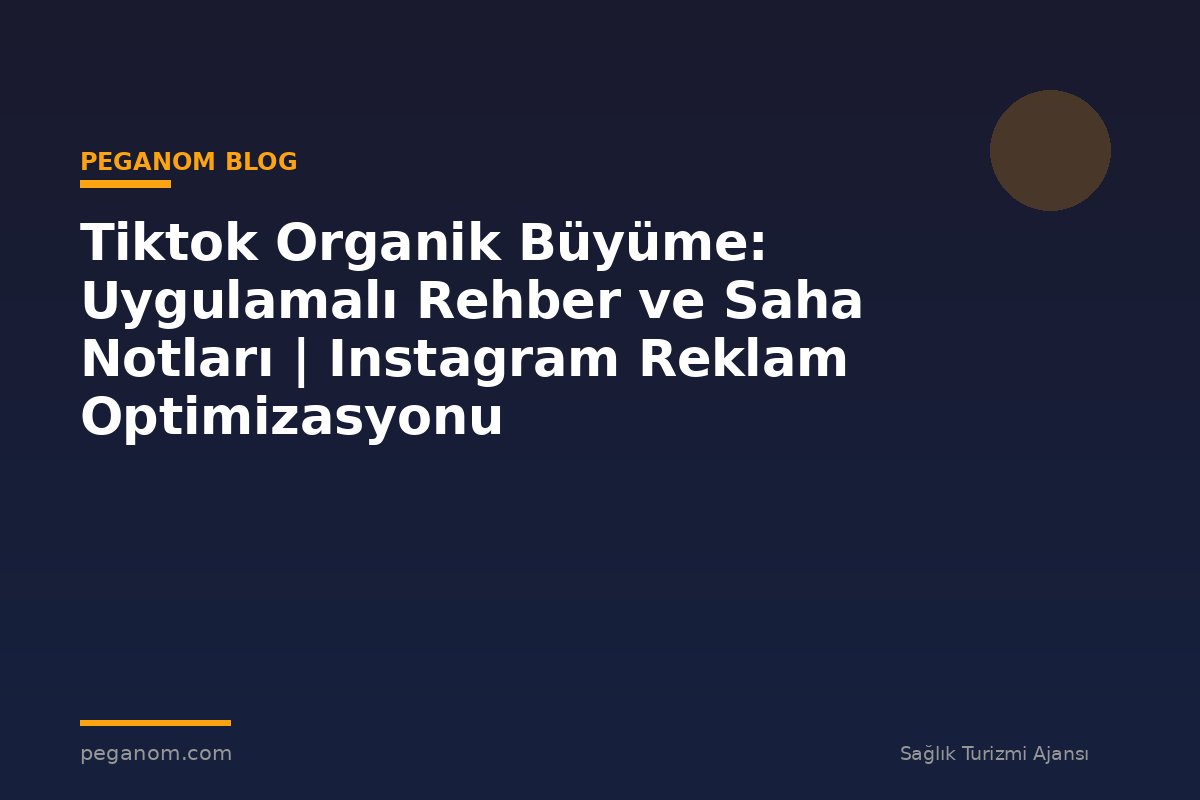 Tiktok Organik Büyüme: Uygulamalı Rehber ve Saha Notları | Instagram Reklam Optimizasyonu