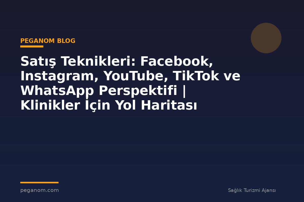 Satış Teknikleri: Facebook, Instagram, YouTube, TikTok ve WhatsApp Perspektifi | Klinikler İçin Yol Haritası