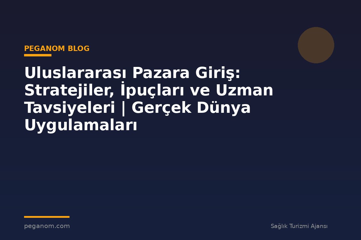 Uluslararası Pazara Giriş: Stratejiler, İpuçları ve Uzman Tavsiyeleri | Gerçek Dünya Uygulamaları