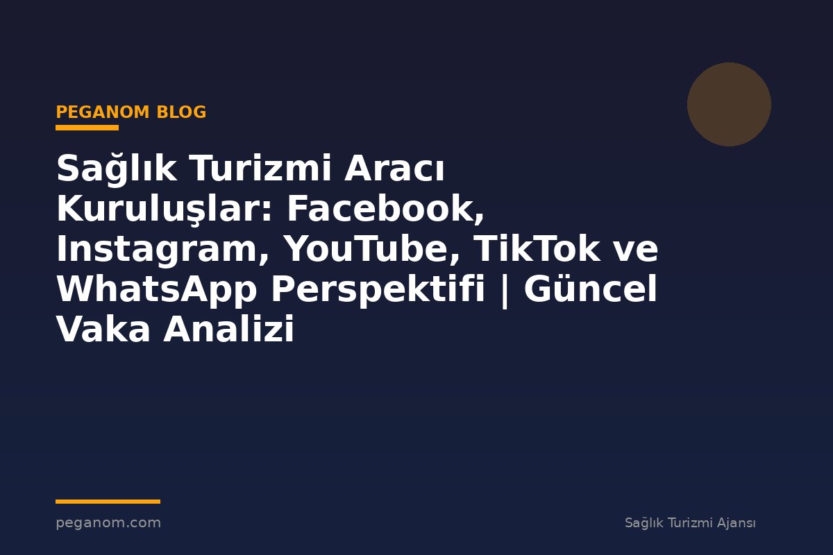 Sağlık Turizmi Aracı Kuruluşlar: Facebook, Instagram, YouTube, TikTok ve WhatsApp Perspektifi | Güncel Vaka Analizi