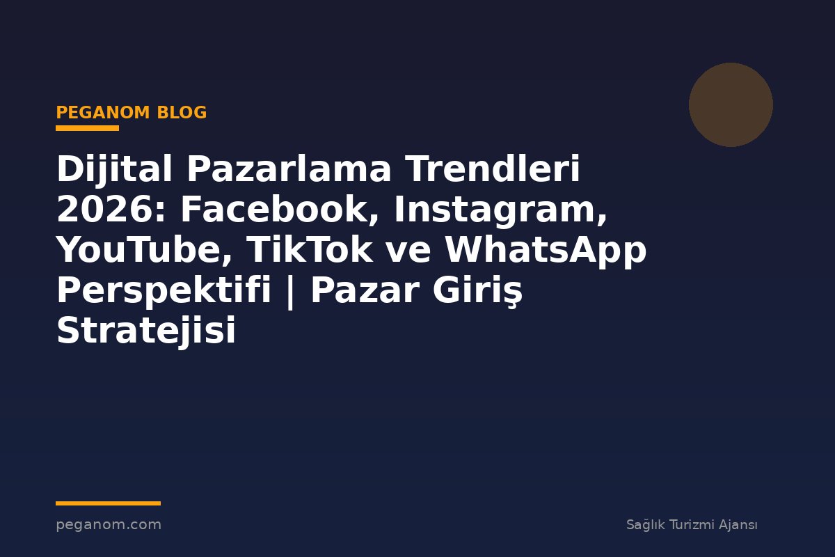 Dijital Pazarlama Trendleri 2026: Facebook, Instagram, YouTube, TikTok ve WhatsApp Perspektifi | Pazar Giriş Stratejisi