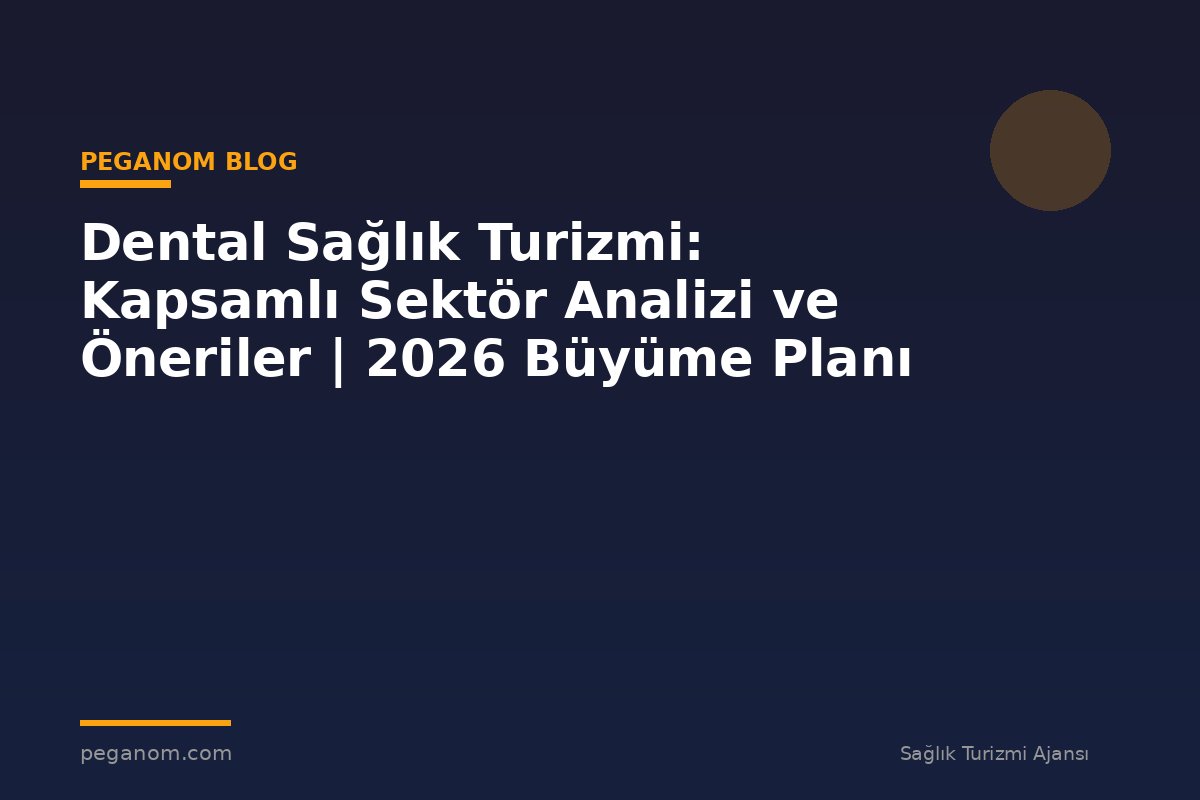 Dental Sağlık Turizmi: Kapsamlı Sektör Analizi ve Öneriler | 2026 Büyüme Planı