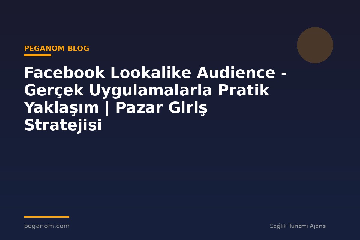 Facebook Lookalike Audience - Gerçek Uygulamalarla Pratik Yaklaşım | Pazar Giriş Stratejisi