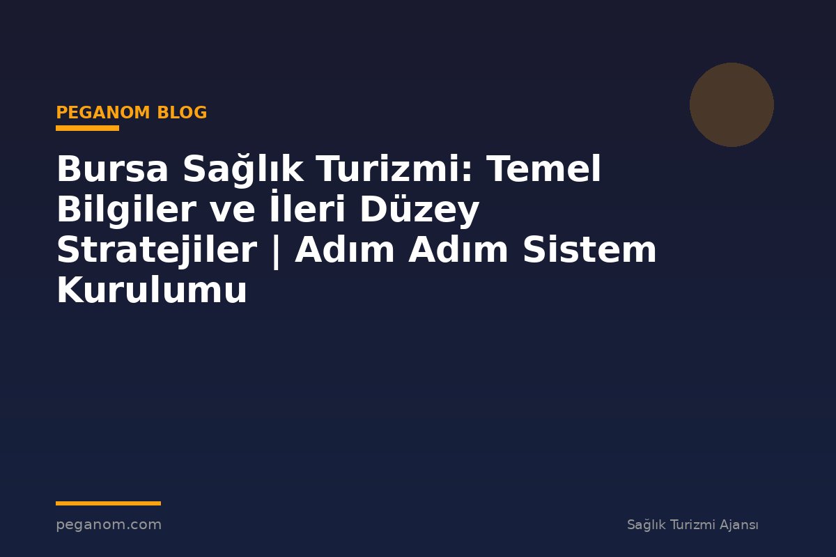 Bursa Sağlık Turizmi: Temel Bilgiler ve İleri Düzey Stratejiler | Adım Adım Sistem Kurulumu