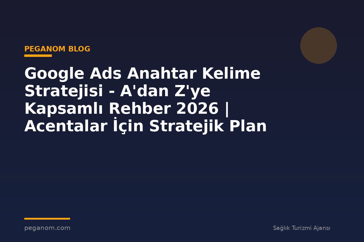 Google Ads Anahtar Kelime Stratejisi - A'dan Z'ye Kapsamlı Rehber 2026 | Acentalar İçin Stratejik Plan