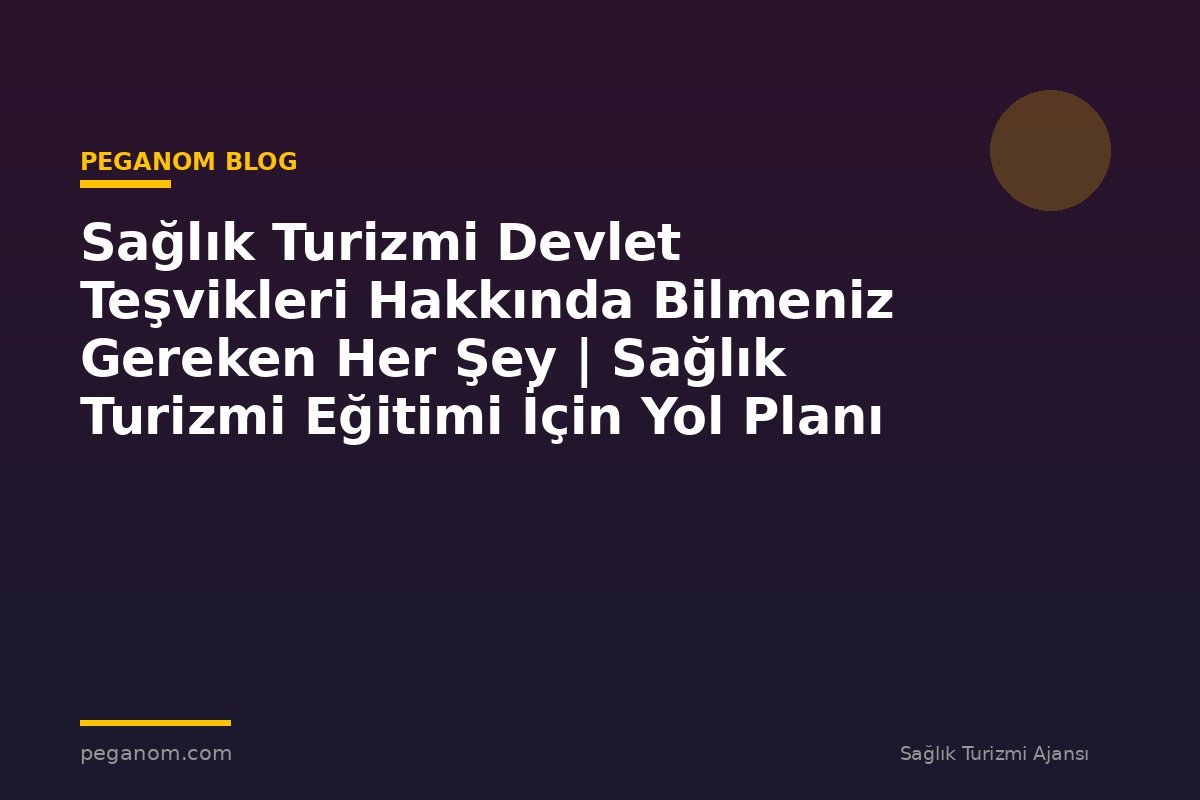 Sağlık Turizmi Devlet Teşvikleri Hakkında Bilmeniz Gereken Her Şey | Sağlık Turizmi Eğitimi İçin Yol Planı