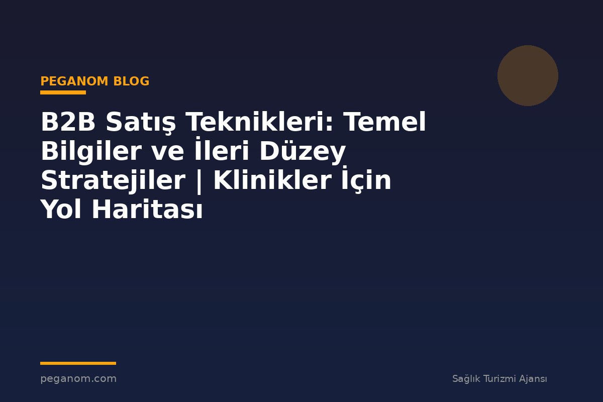 B2B Satış Teknikleri: Temel Bilgiler ve İleri Düzey Stratejiler | Klinikler İçin Yol Haritası