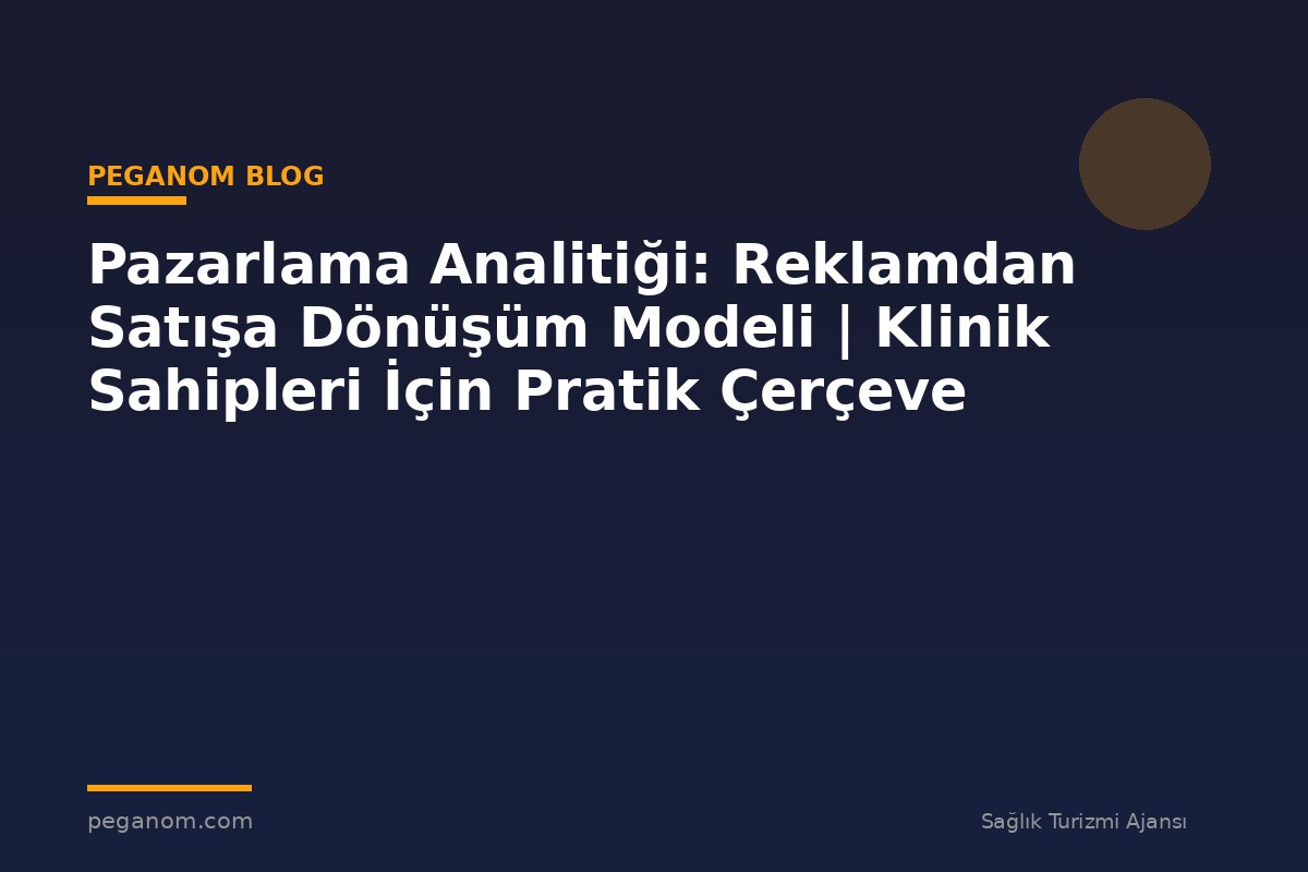 Pazarlama Analitiği: Reklamdan Satışa Dönüşüm Modeli | Klinik Sahipleri İçin Pratik Çerçeve