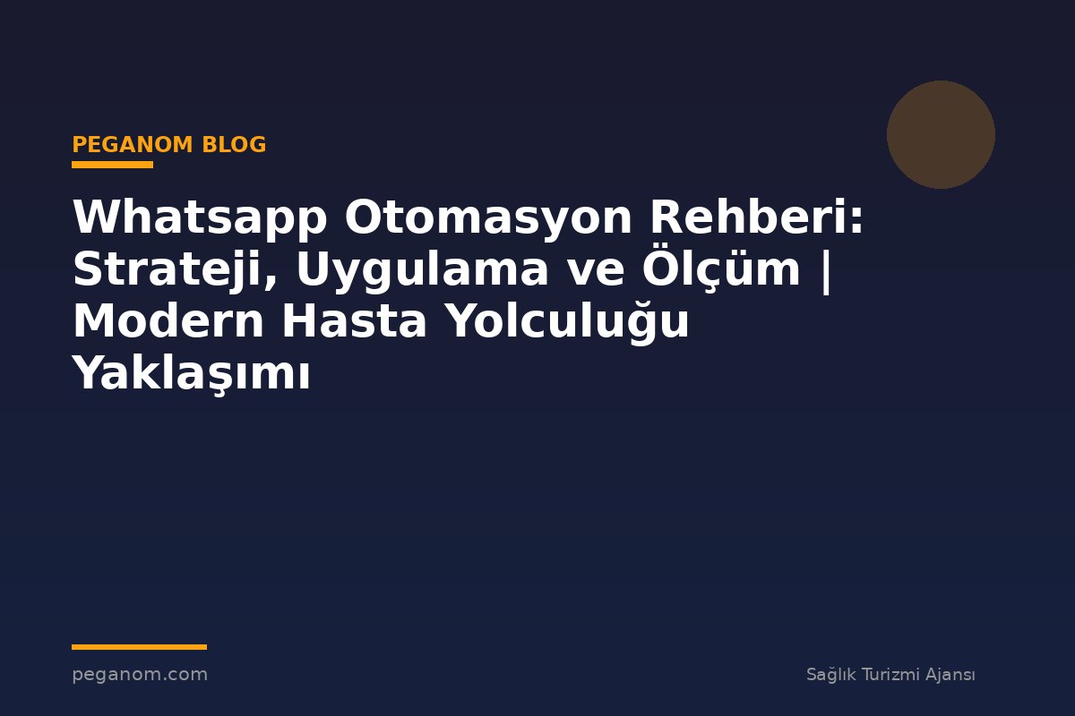 Whatsapp Otomasyon Rehberi: Strateji, Uygulama ve Ölçüm | Modern Hasta Yolculuğu Yaklaşımı