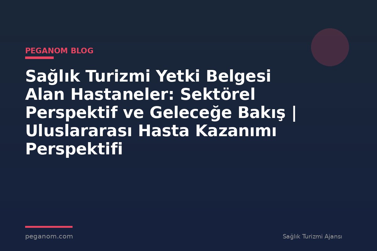 Sağlık Turizmi Yetki Belgesi Alan Hastaneler: Sektörel Perspektif ve Geleceğe Bakış | Uluslararası Hasta Kazanımı Perspektifi