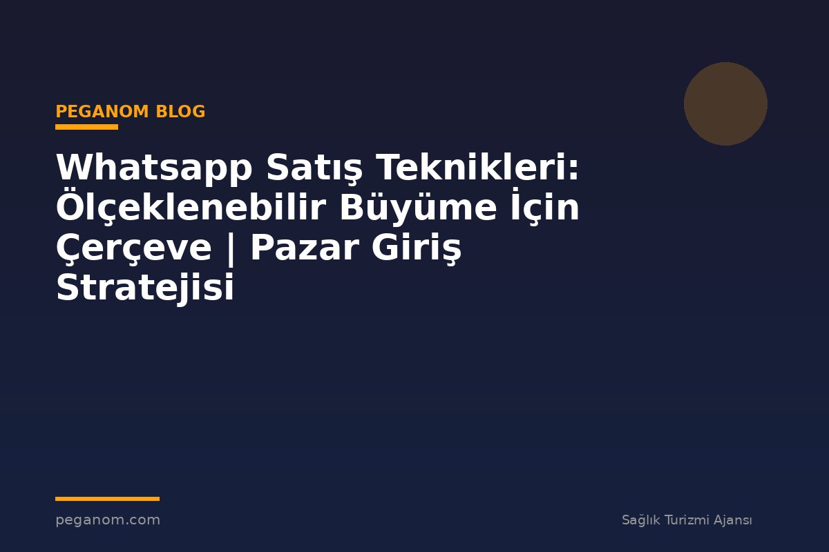 Whatsapp Satış Teknikleri: Ölçeklenebilir Büyüme İçin Çerçeve | Pazar Giriş Stratejisi