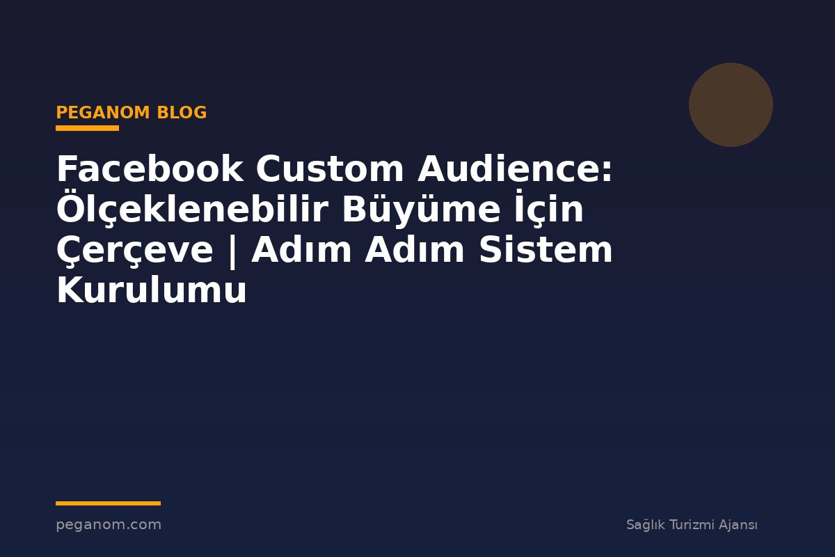 Facebook Custom Audience: Ölçeklenebilir Büyüme İçin Çerçeve | Adım Adım Sistem Kurulumu