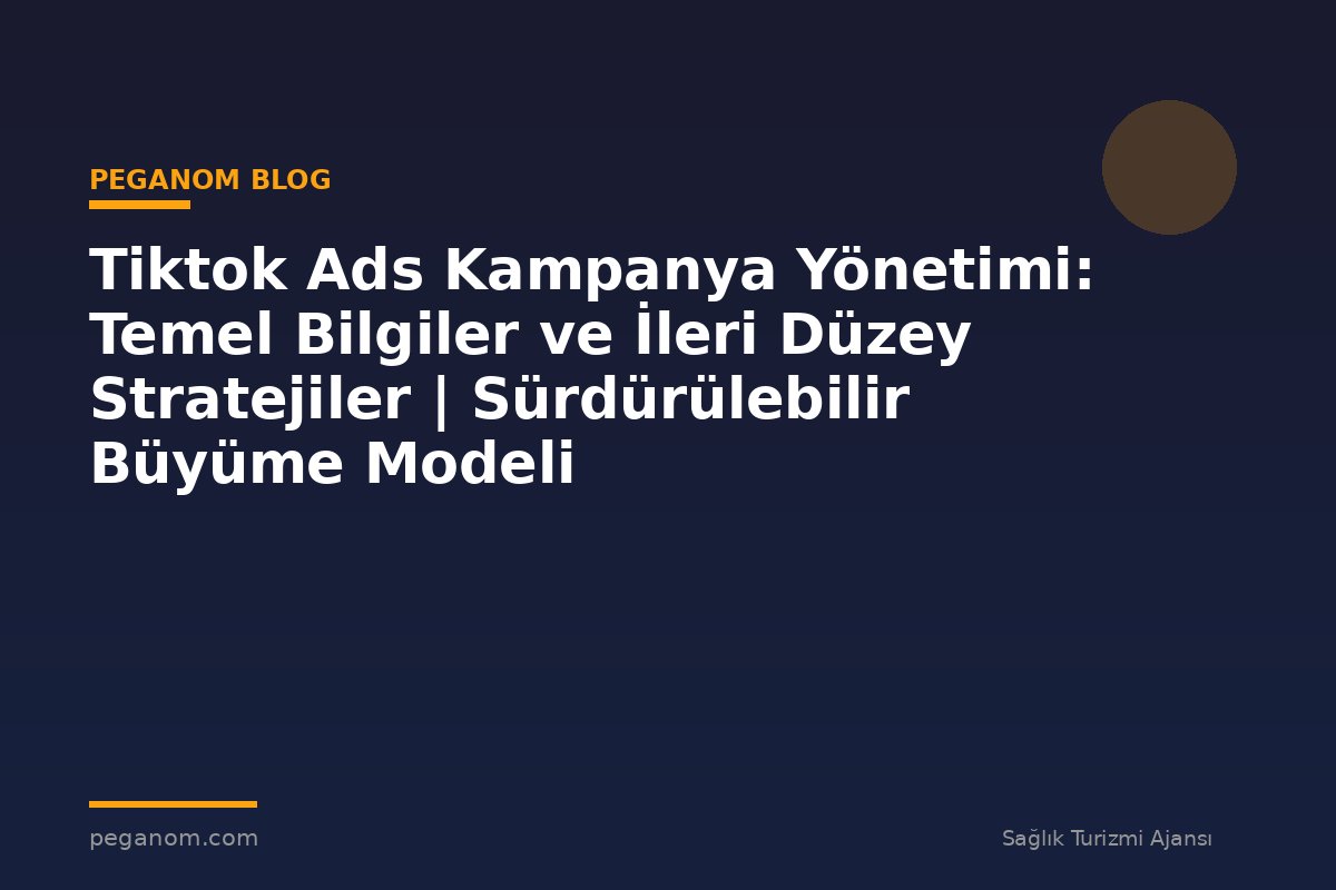 Tiktok Ads Kampanya Yönetimi: Temel Bilgiler ve İleri Düzey Stratejiler | Sürdürülebilir Büyüme Modeli