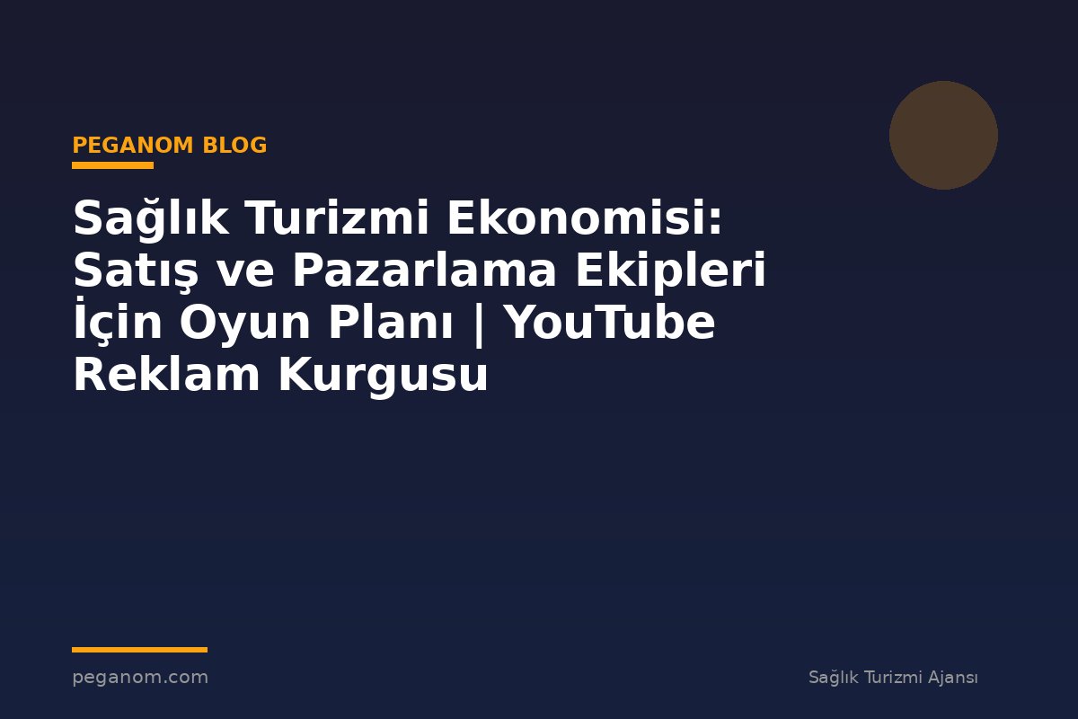 Sağlık Turizmi Ekonomisi: Satış ve Pazarlama Ekipleri İçin Oyun Planı | YouTube Reklam Kurgusu