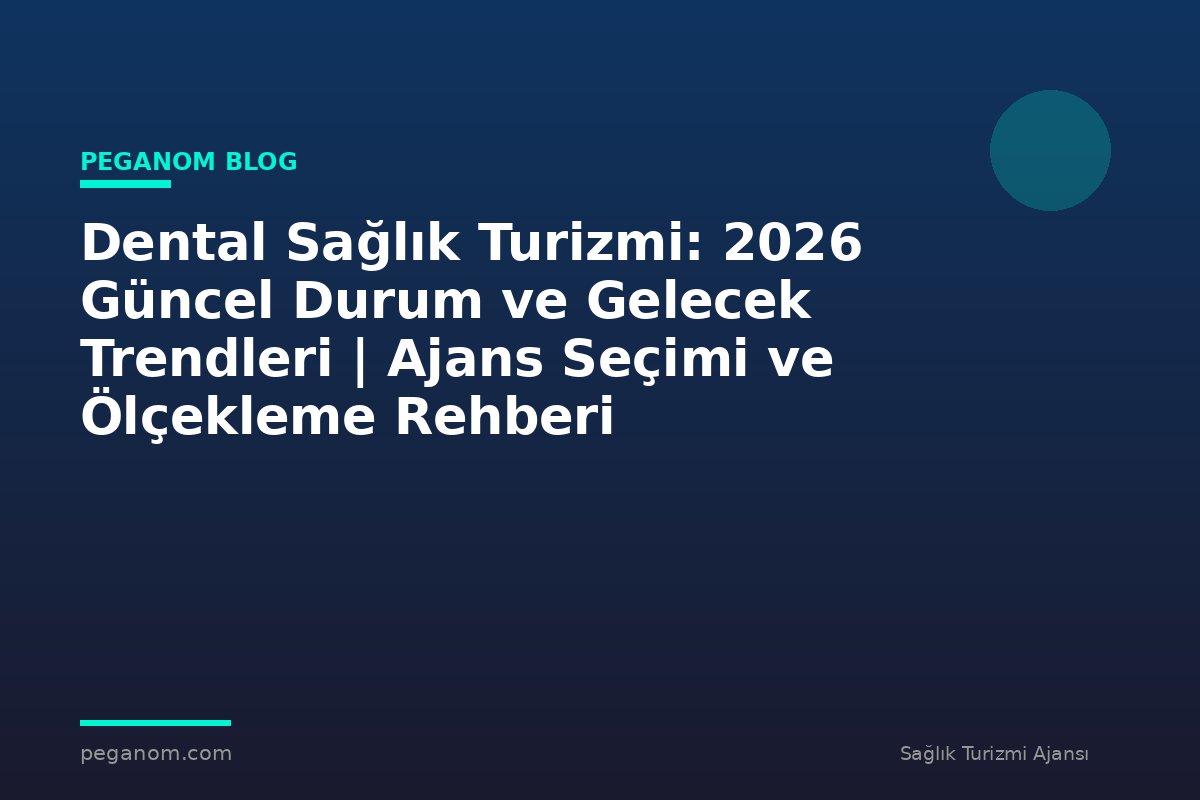 Dental Sağlık Turizmi: 2026 Güncel Durum ve Gelecek Trendleri | Ajans Seçimi ve Ölçekleme Rehberi