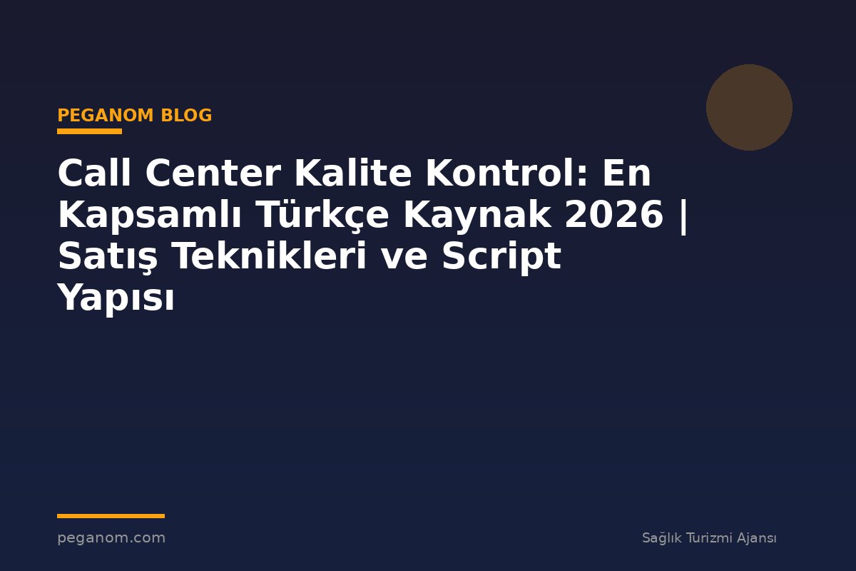 Call Center Kalite Kontrol: En Kapsamlı Türkçe Kaynak 2026 | Satış Teknikleri ve Script Yapısı