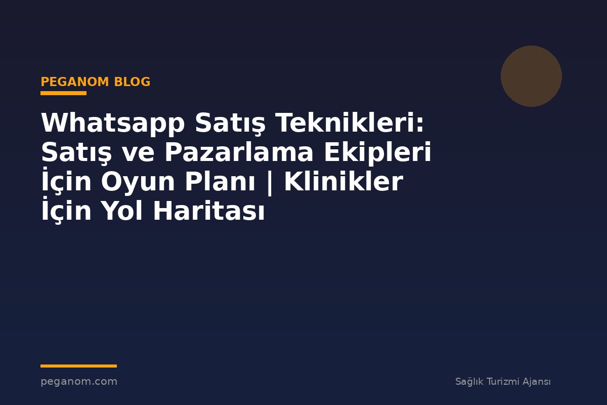 Whatsapp Satış Teknikleri: Satış ve Pazarlama Ekipleri İçin Oyun Planı | Klinikler İçin Yol Haritası